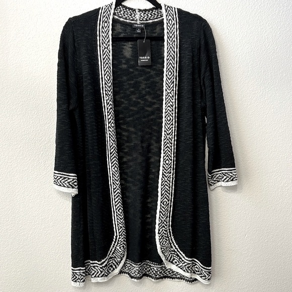torrid Sweaters - Womens Torrid black cardigan/ kimono 3/4 sleeve NWT.